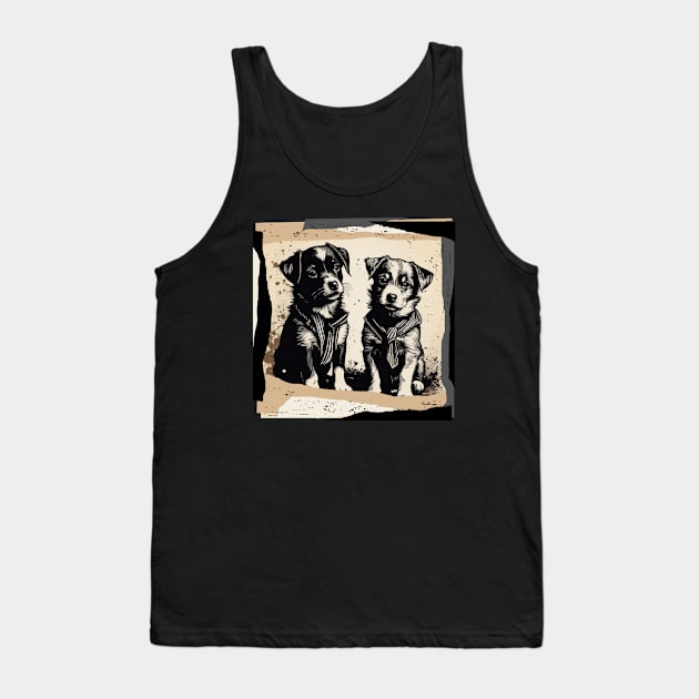 Vintage Canine Companions Tank Top by FashionPulse